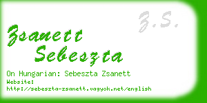 zsanett sebeszta business card